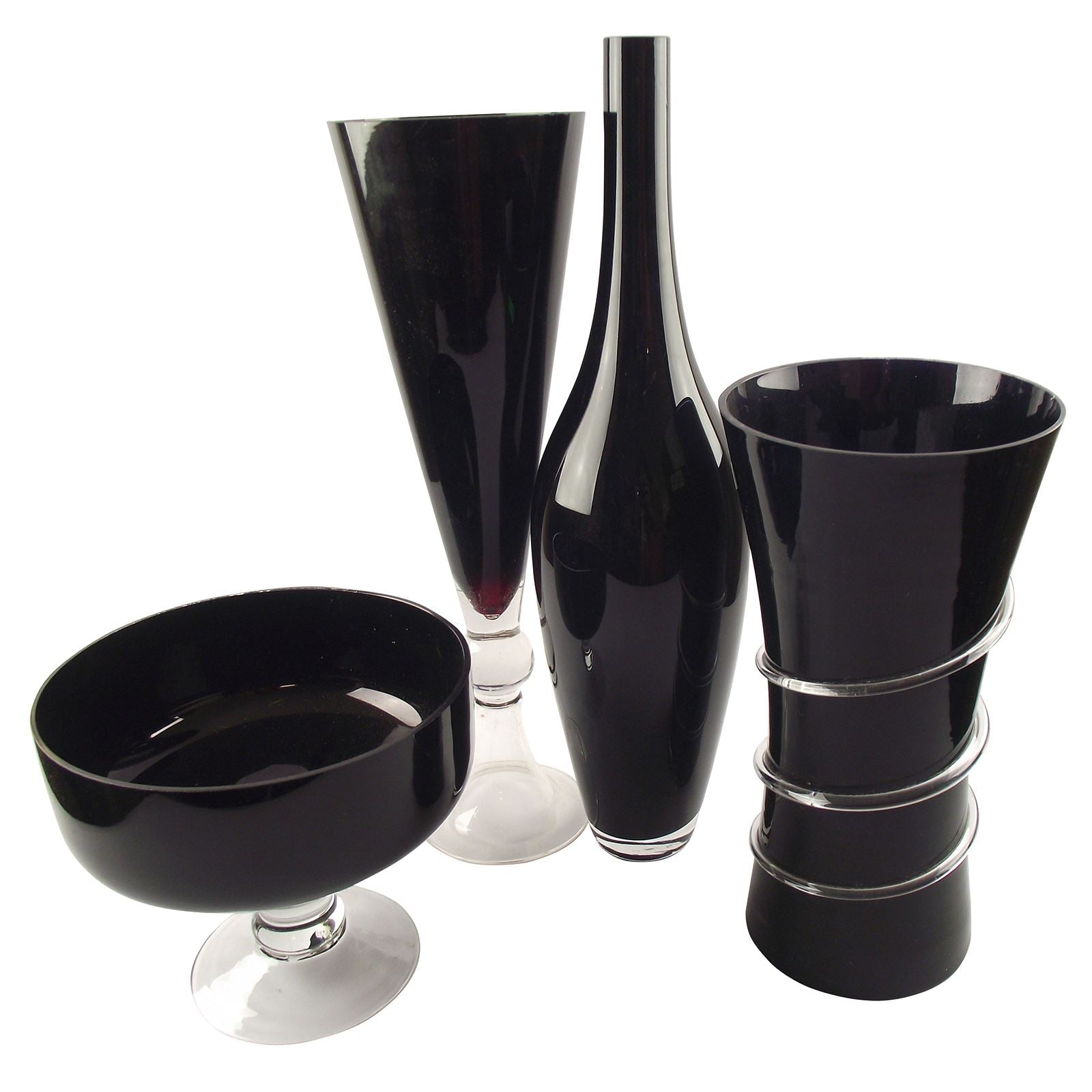 Black Glass Decorative Vases