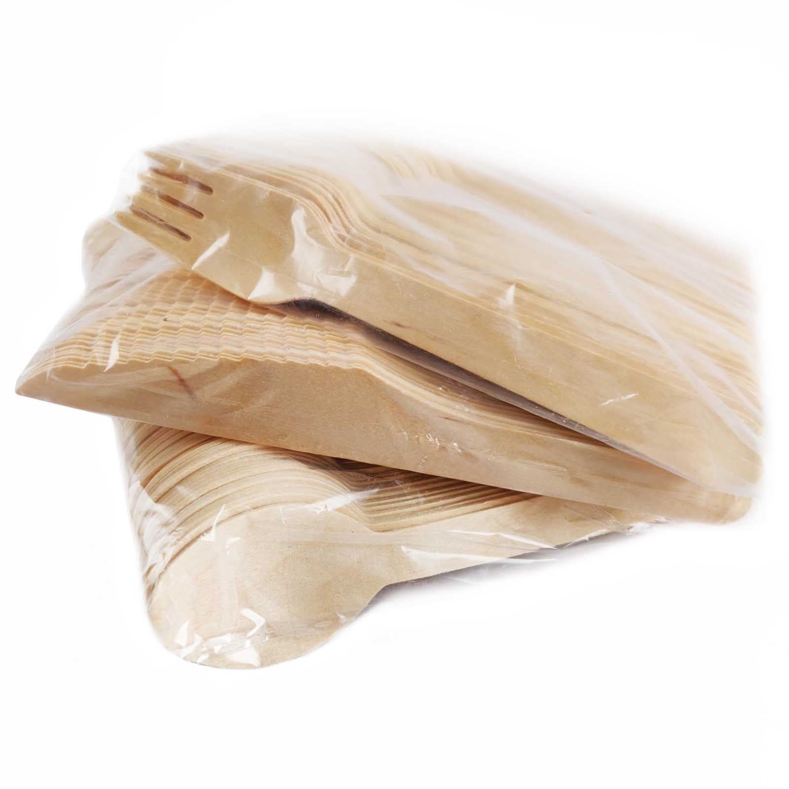 300 Piece Biodegradable Wooden Cutlery Set