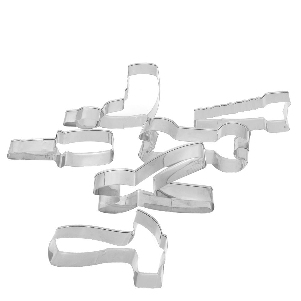 Set of 6 Hardware Tools Cookie Cutters - Builder Hammer Saw Drill Spanner