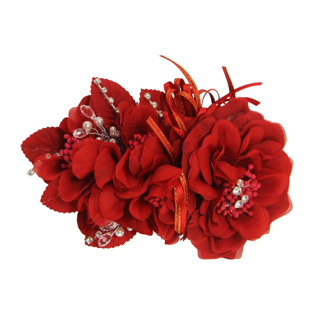 Long Premium Rose and Diamante Fascinator