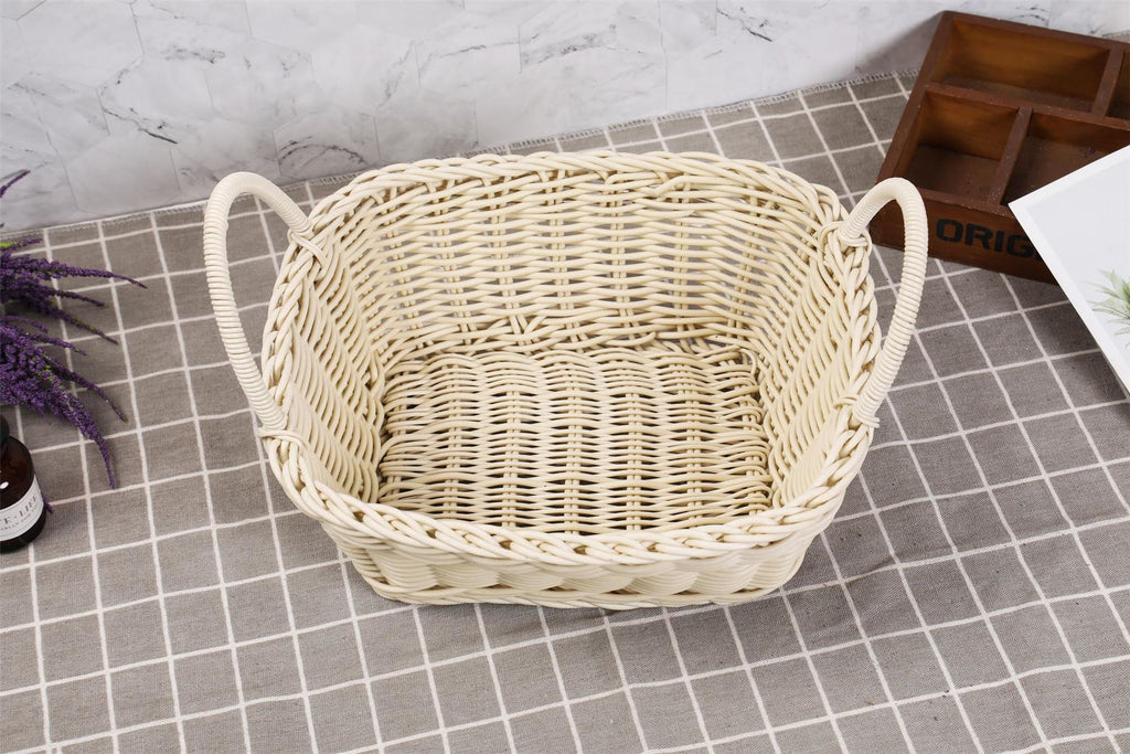 Large Two Handle Synthetic Wicker Basket
