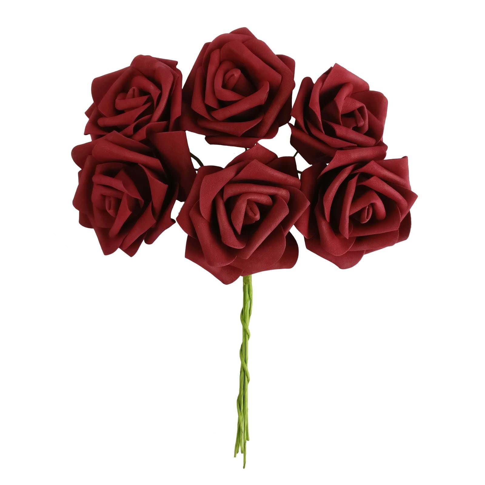 Colourfast Foam Roses - 6 Bunches - Large