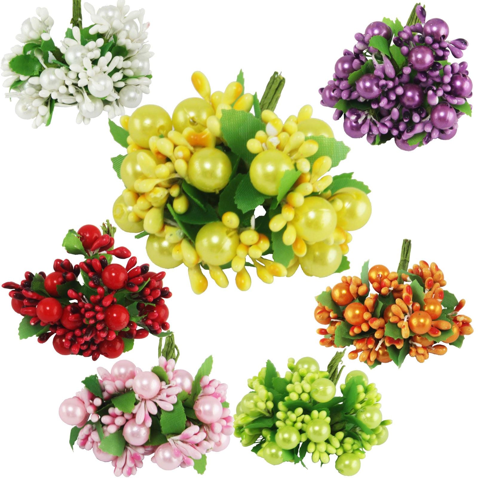 Small Bunch of Pearl and Stamen Embellishment Flowers