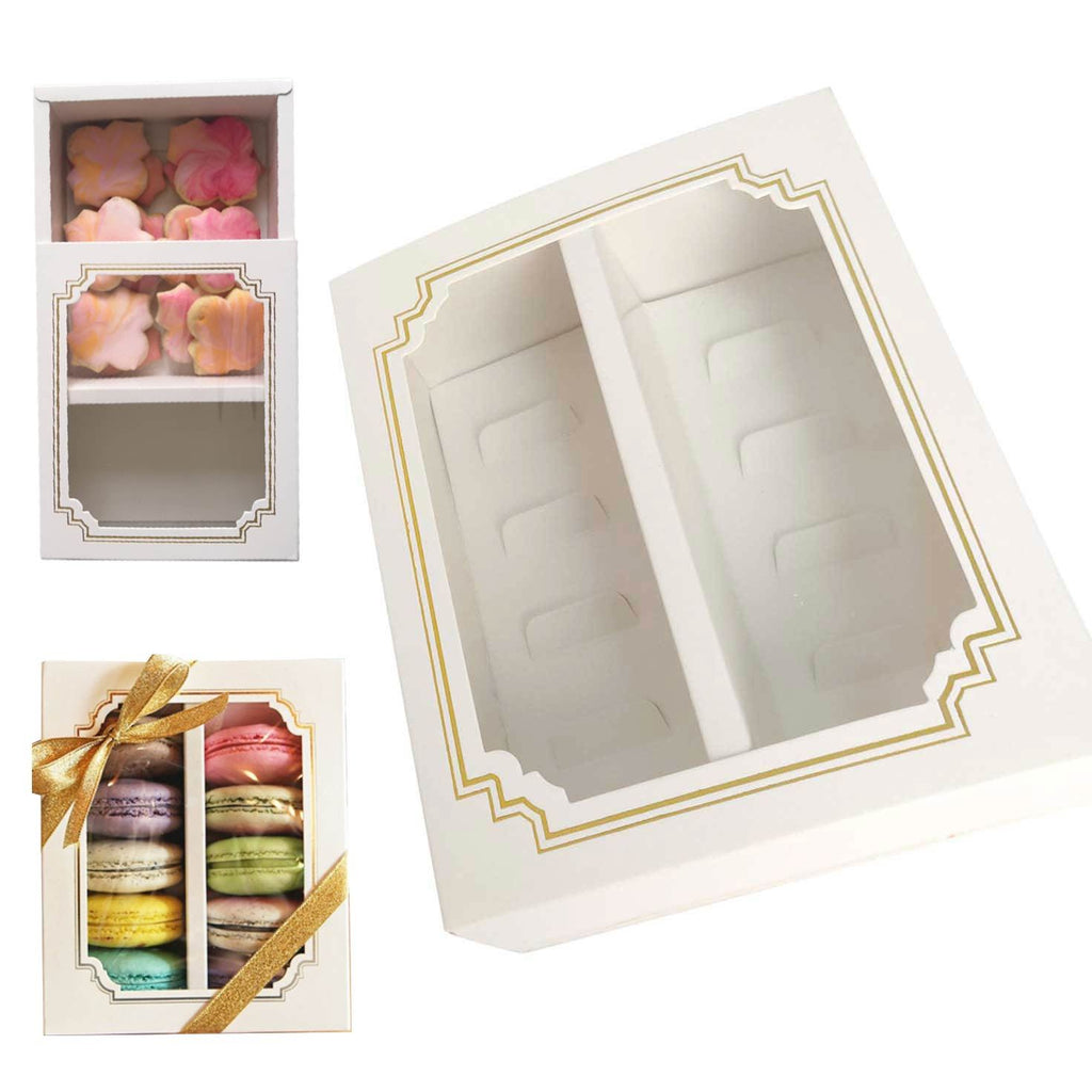 Premium White Windowed Macaron Boxes