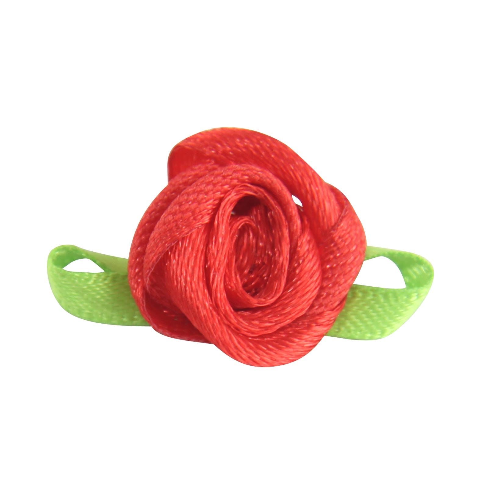 15mm Satin Ribbon Roses