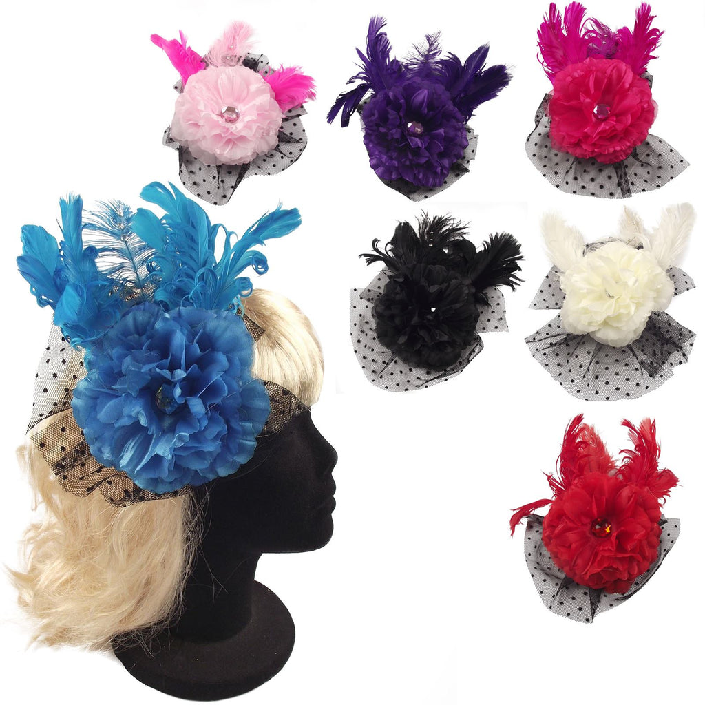 Burlesque Ostrich Feather and Diamond Fascinator