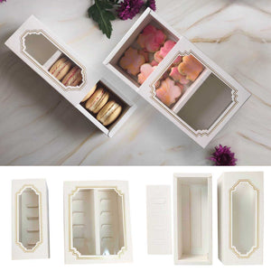 Premium White Windowed Macaron Boxes
