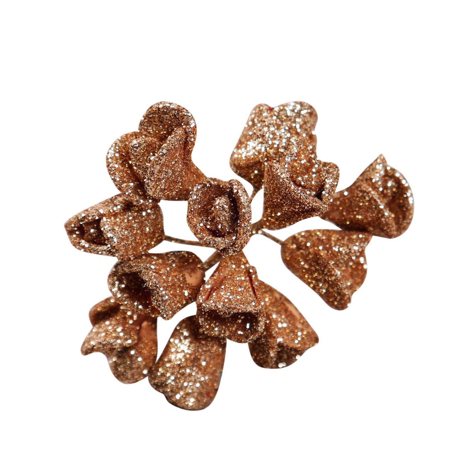 Bundle of 10 Mini Glitter Roses