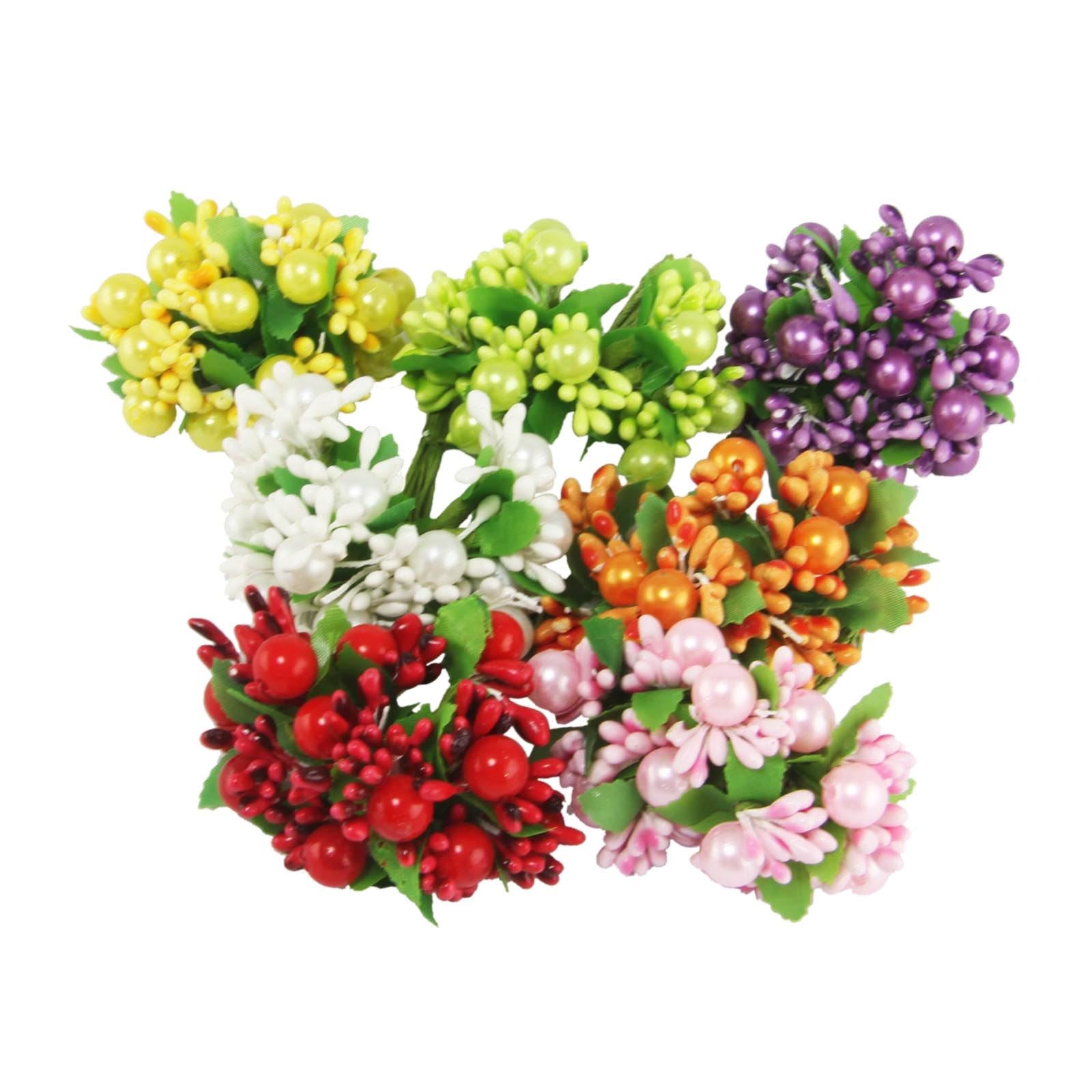 Small Bunch of Pearl and Stamen Embellishment Flowers