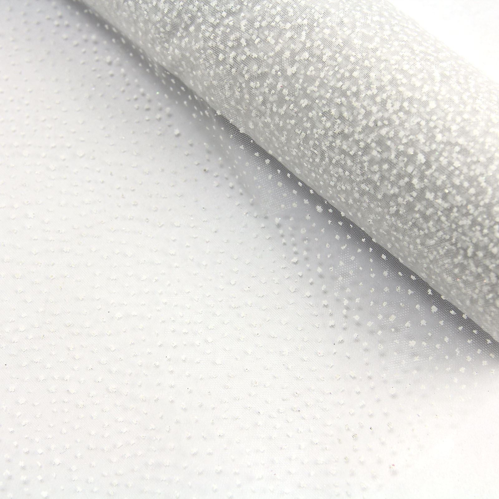 White Spot Organza Mesh - 52cm x 5 Yards