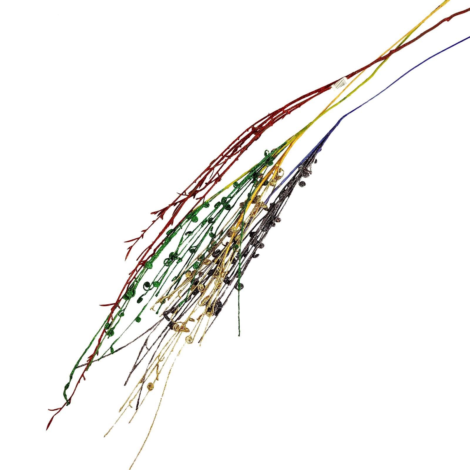 2x Extra Long Glitter Twig Spray Stems