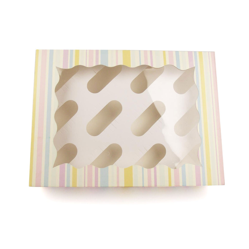 Candy Striped Cupcake Boxes! 7.5cm High! 4, 6 or 12 Cake