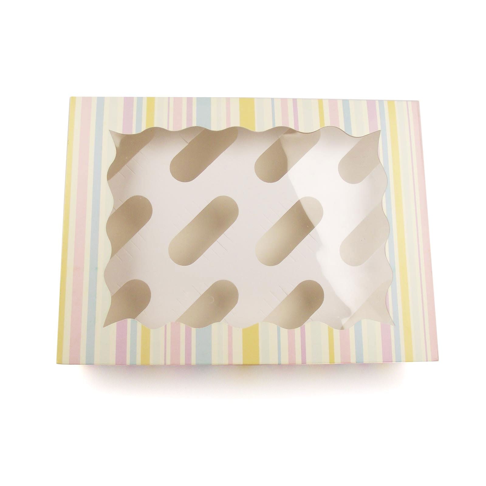 Candy Striped Cupcake Boxes! 7.5cm High! 4, 6 or 12 Cake