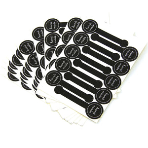 Elongated Black Hand Made Seal Stickers