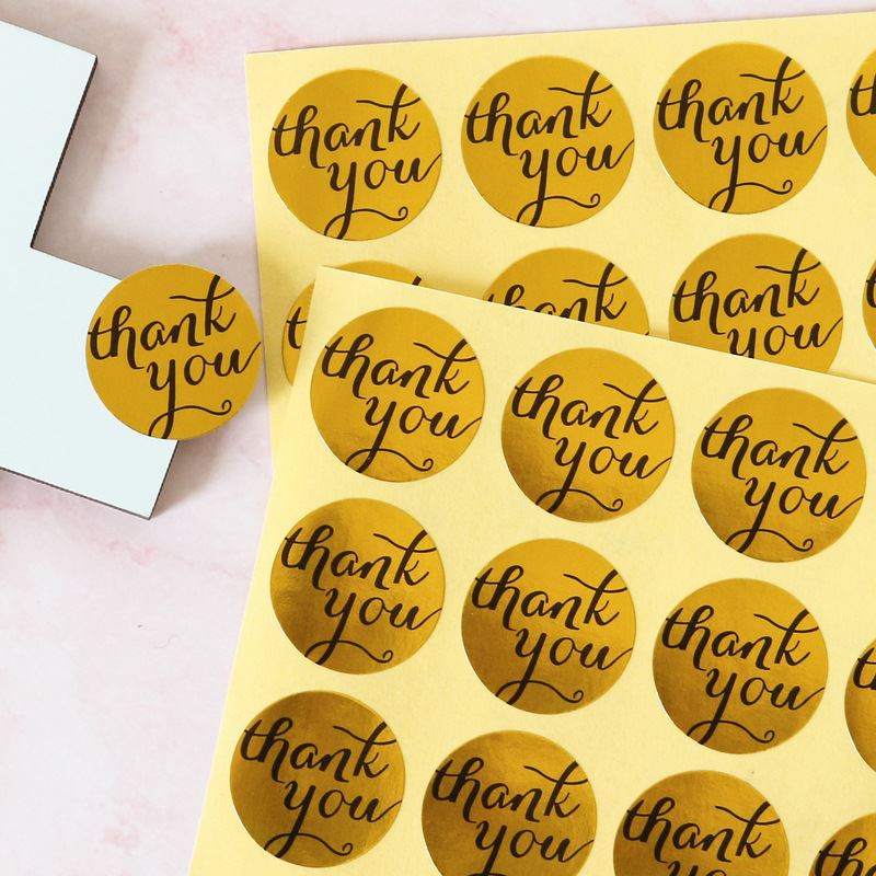 Sticker Sheets - Round and Heart Foil Thank You