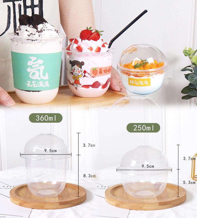 U-Shaped Disposable Bubble Tea Cup for Takeaways - Round Bottom Milkshake Clear  - Shaped Disposable Bubble Tea Cup for Takeaways