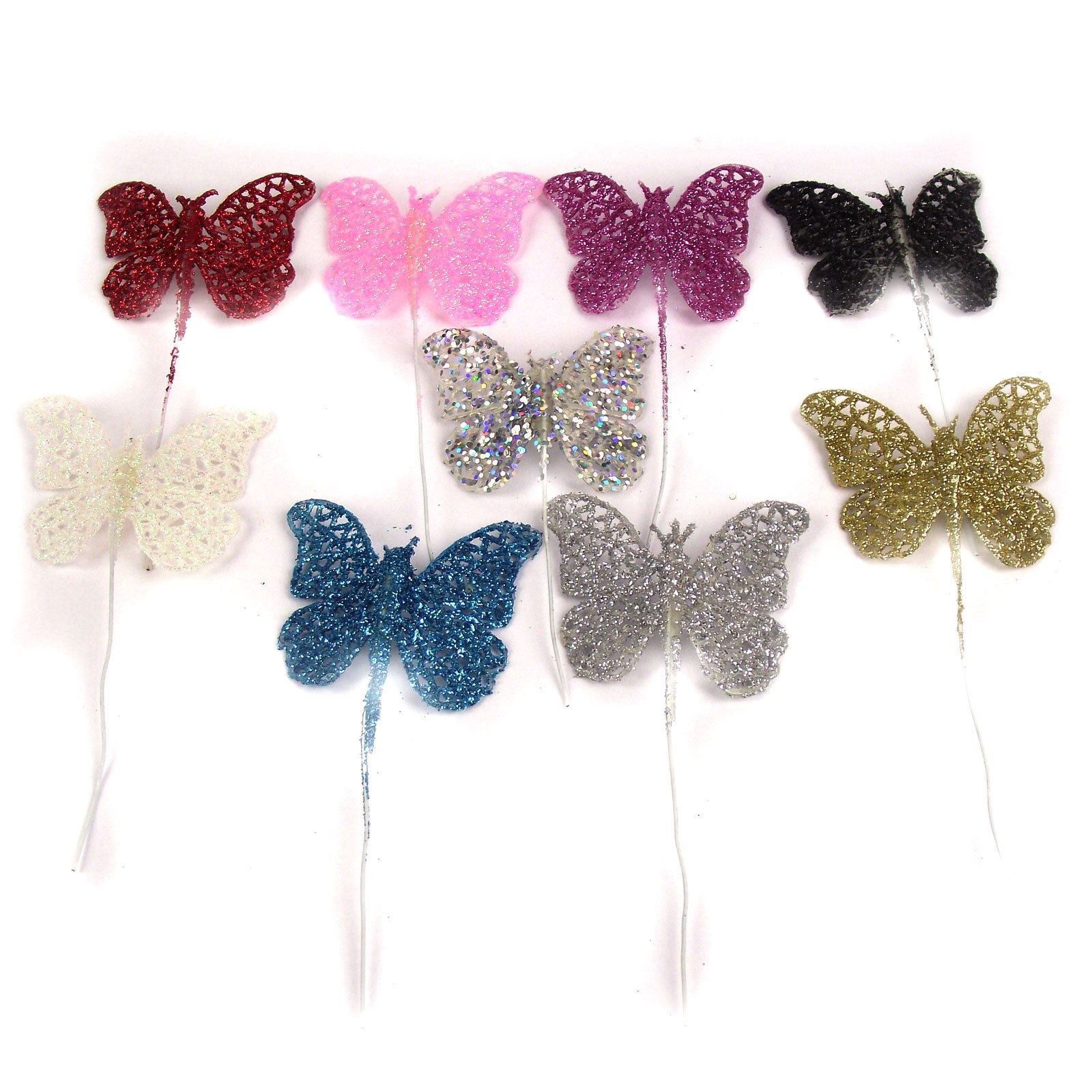 Full Glittered Butterfly Picks