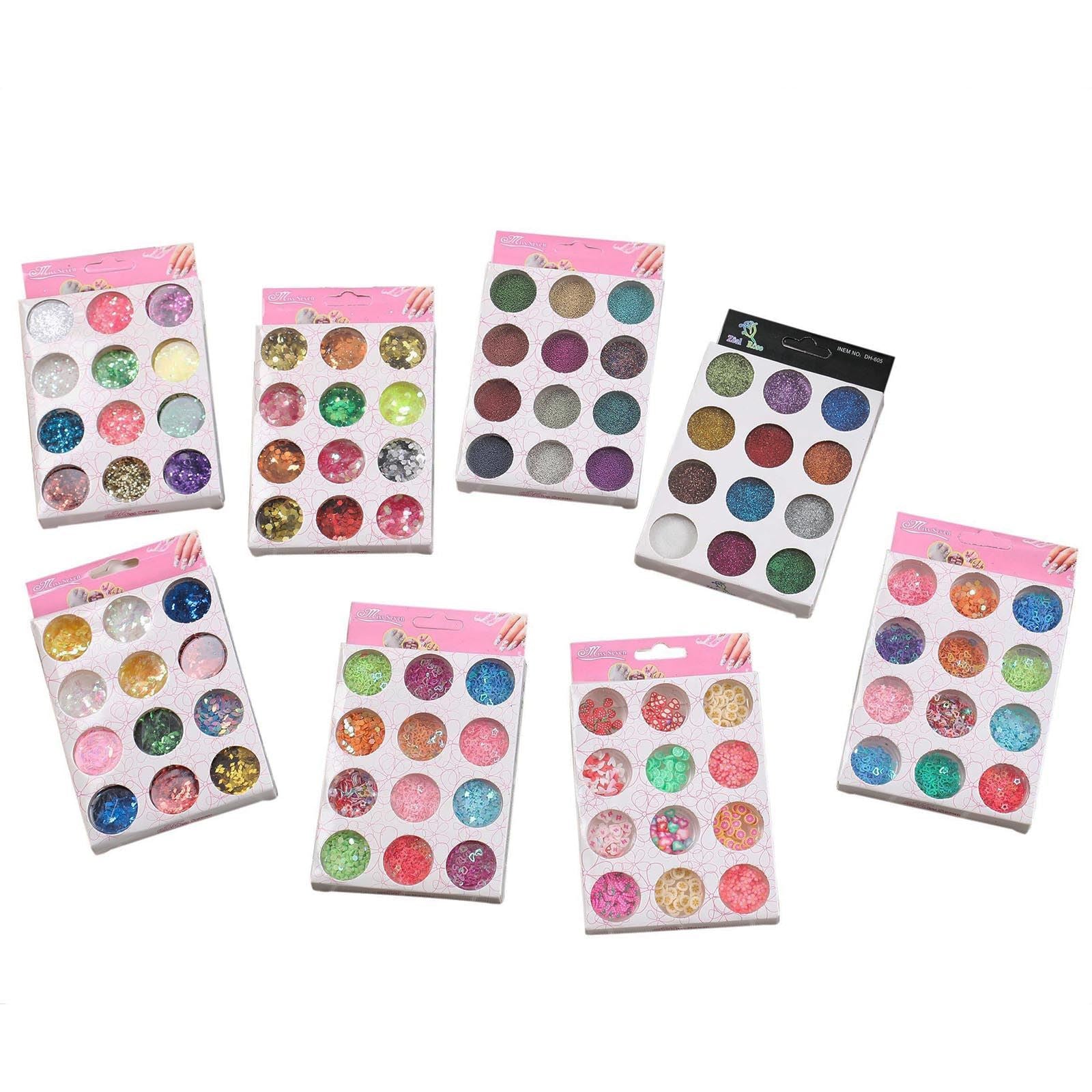 72x Pots of Premium Assorted Nail Embellishments