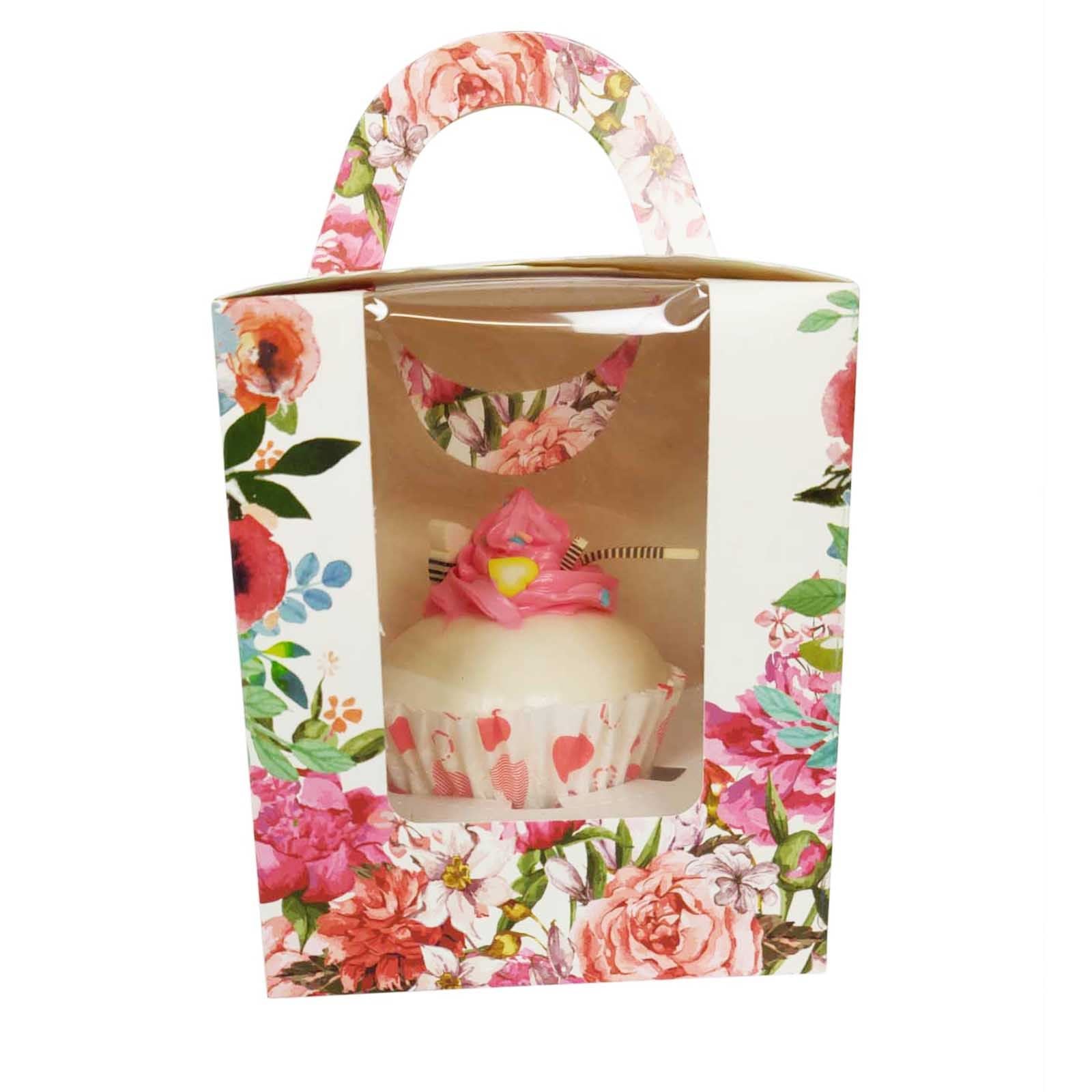 Vintage Printed Large Single Cupcake Boxes