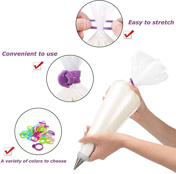 10x Silicone Piping Bag Ties - NOT TWIST TIES