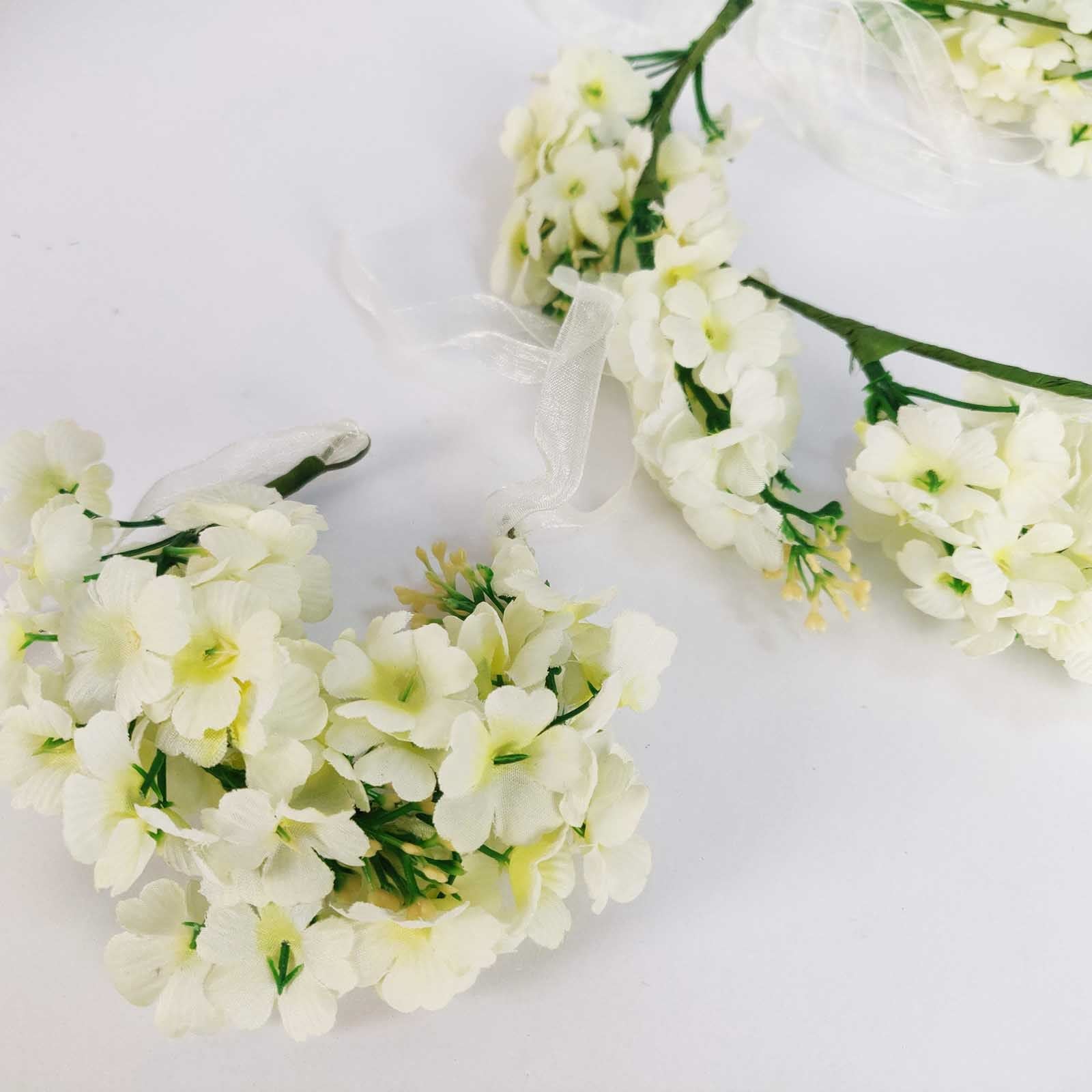 Wisteria Flower Crown with Bracelet Set