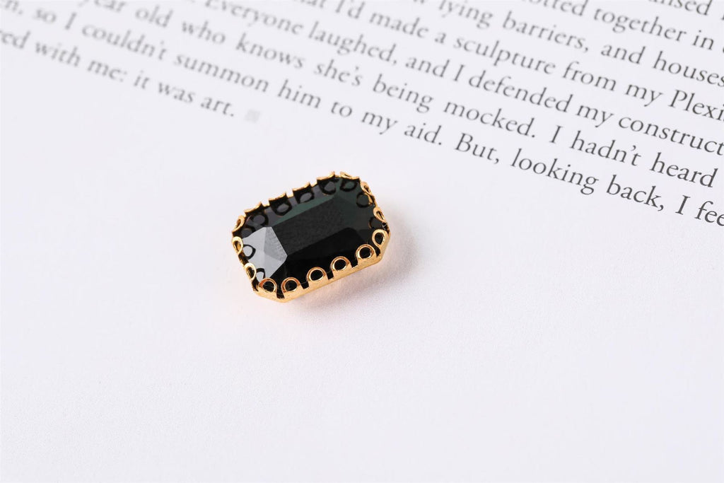 Coloured Large Rectangular Rhinestones in Setting