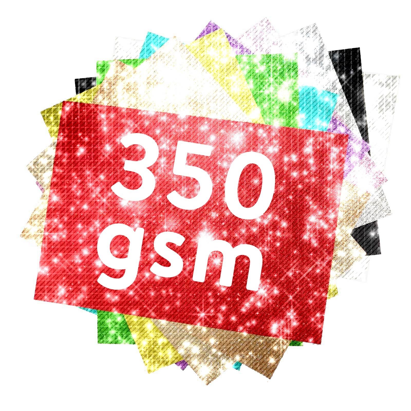 Pack of 10 350gsm Heavy Duty A4 Glitter Cards