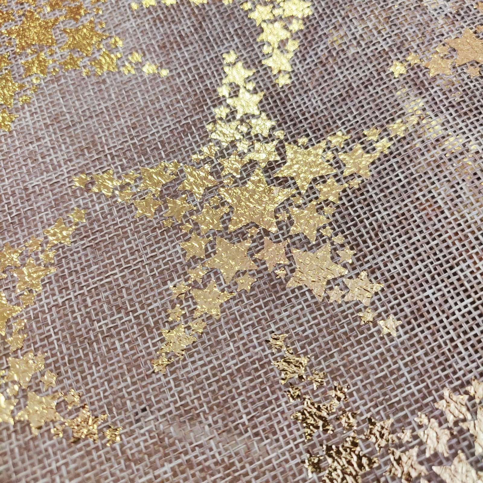 Natural Hessian Fabric Roll with Foil Stamp