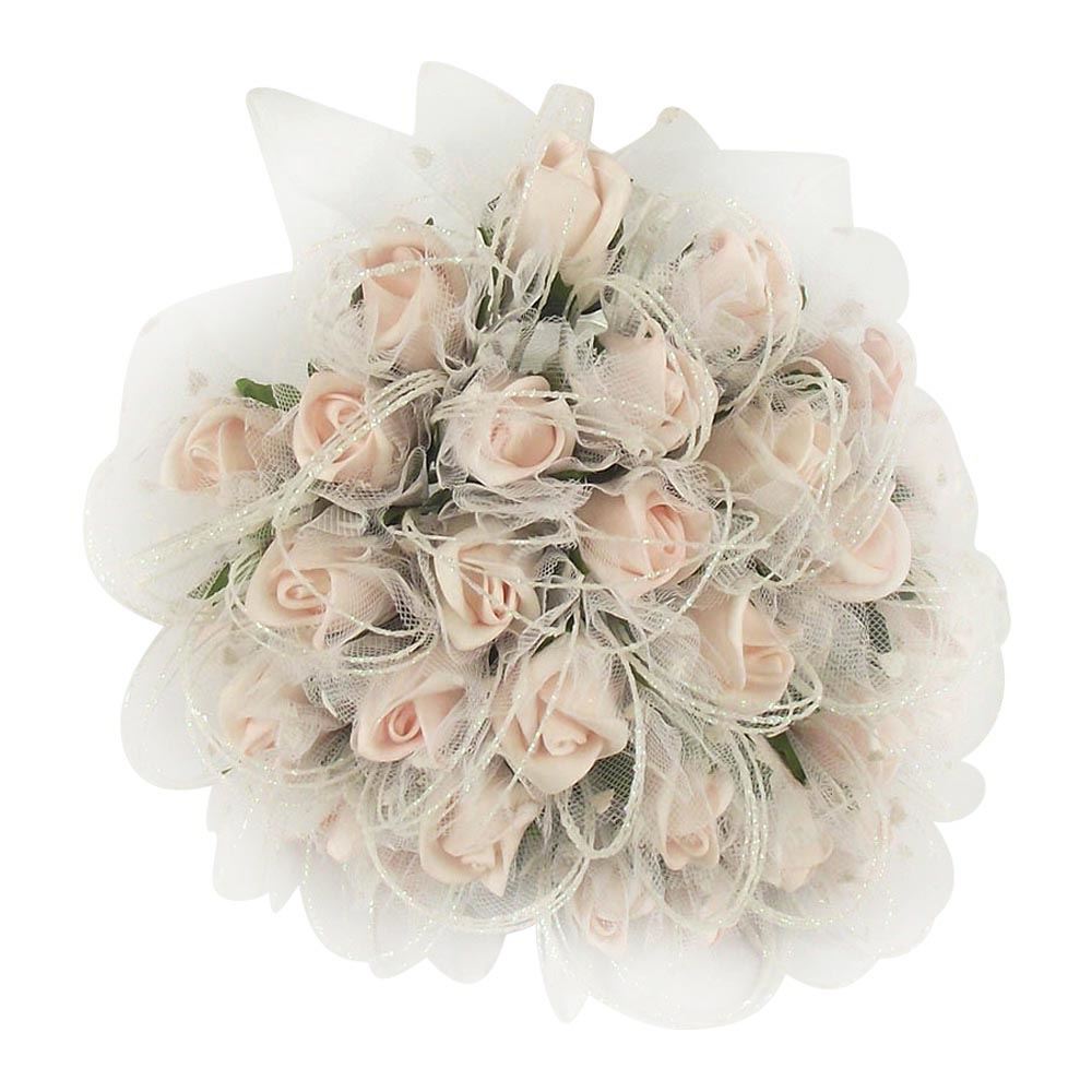 32 Rose Bud Bridal Bouquet with Glitter Loops