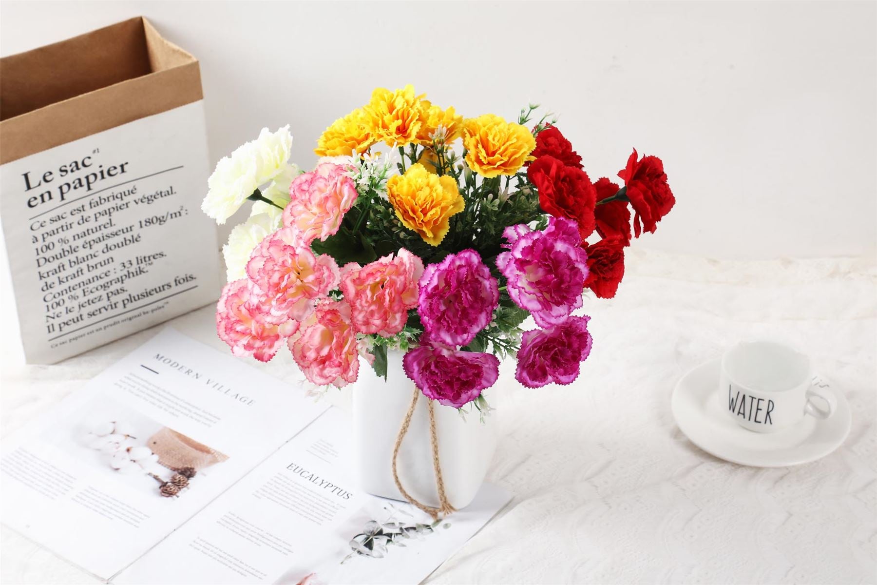 5 Head Artificial Carnation Bunch