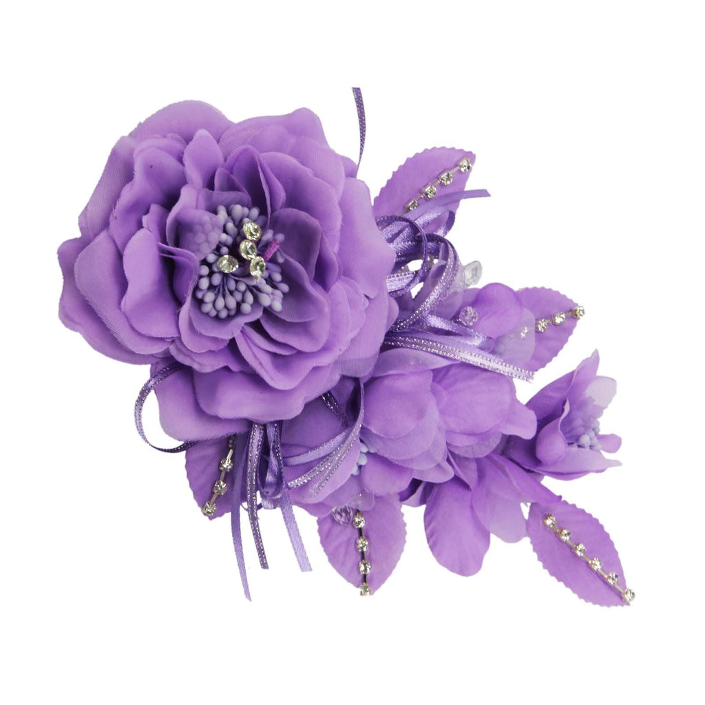 Long Premium Rose and Diamante Fascinator