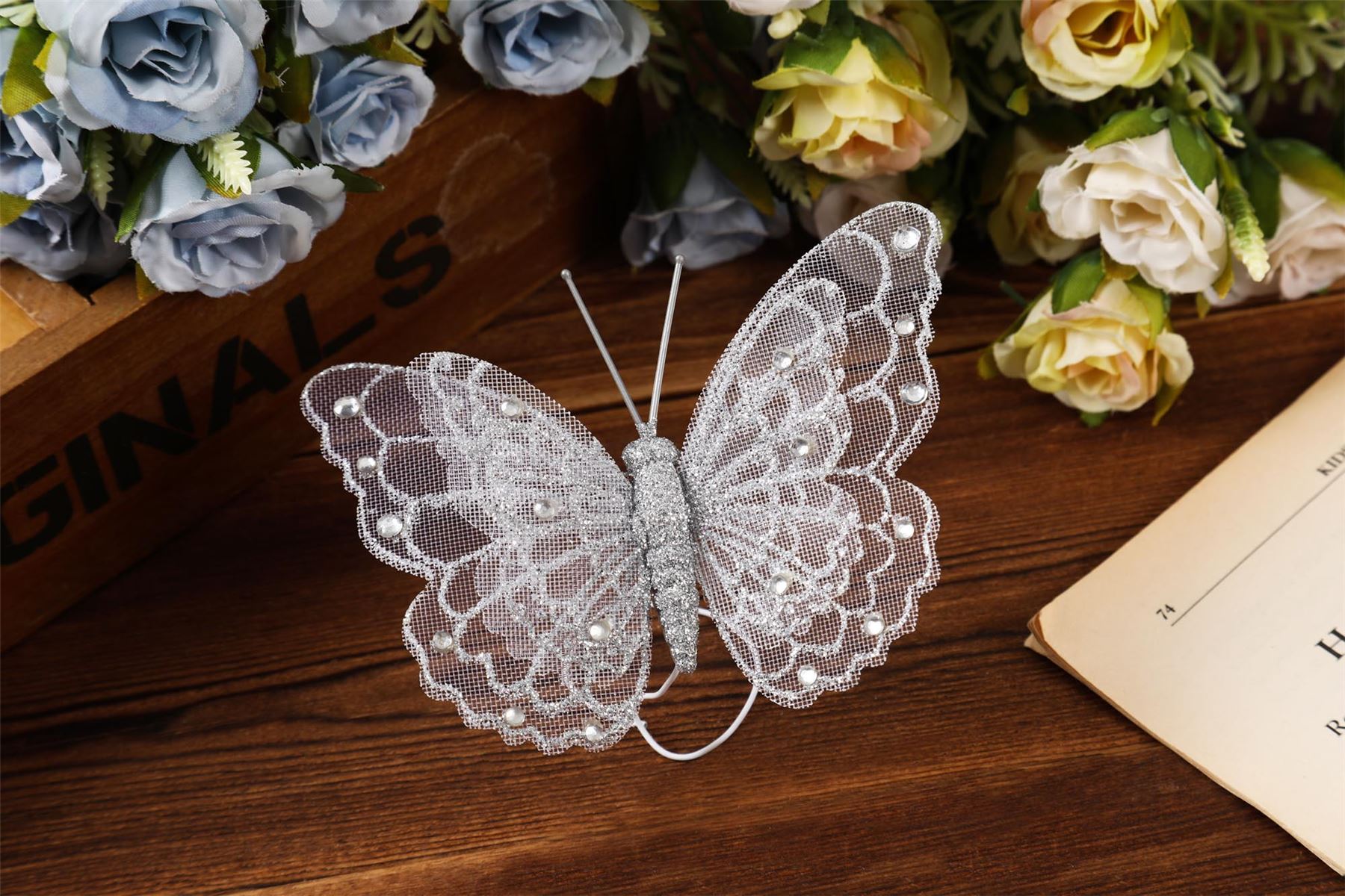 Box of 12 Large Gauze Butterflies
