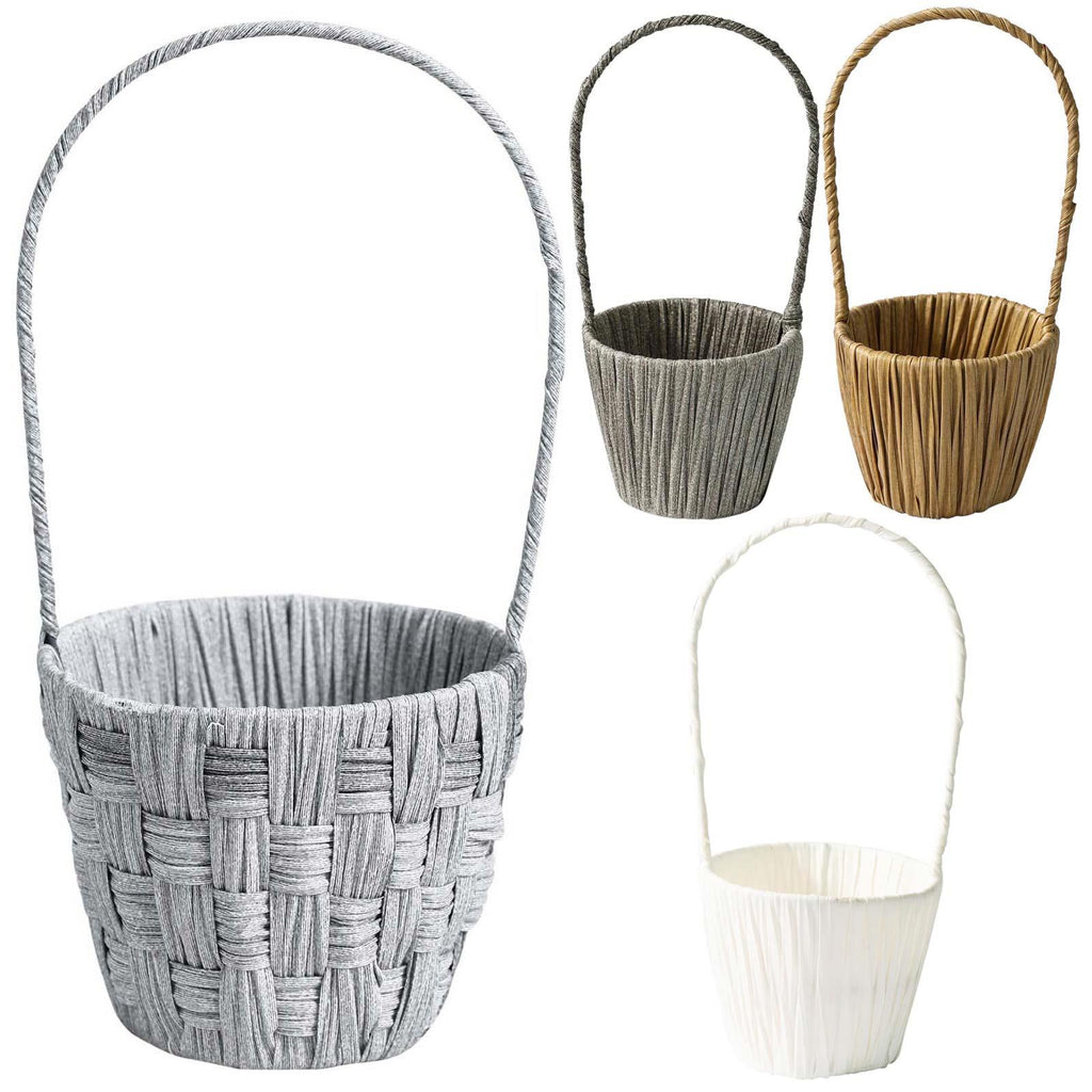 Steel and Hessian Tall Handle Baskets