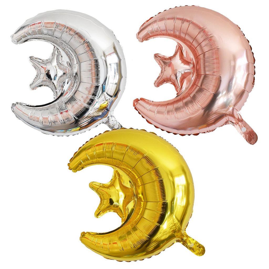 XL 25 Inch Moon Star Foil Balloon