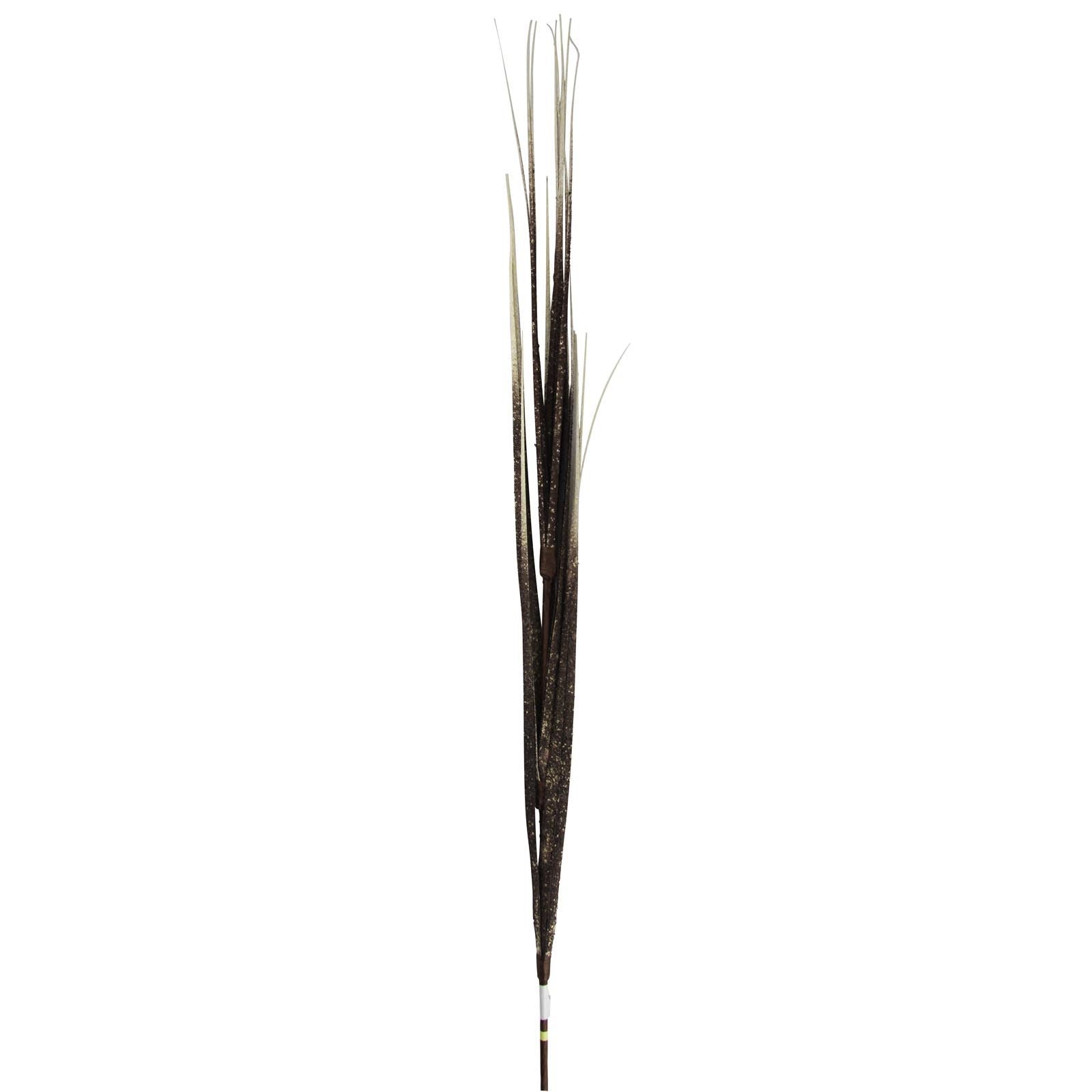 Flocked Textured Onion Grass Spray - Brown