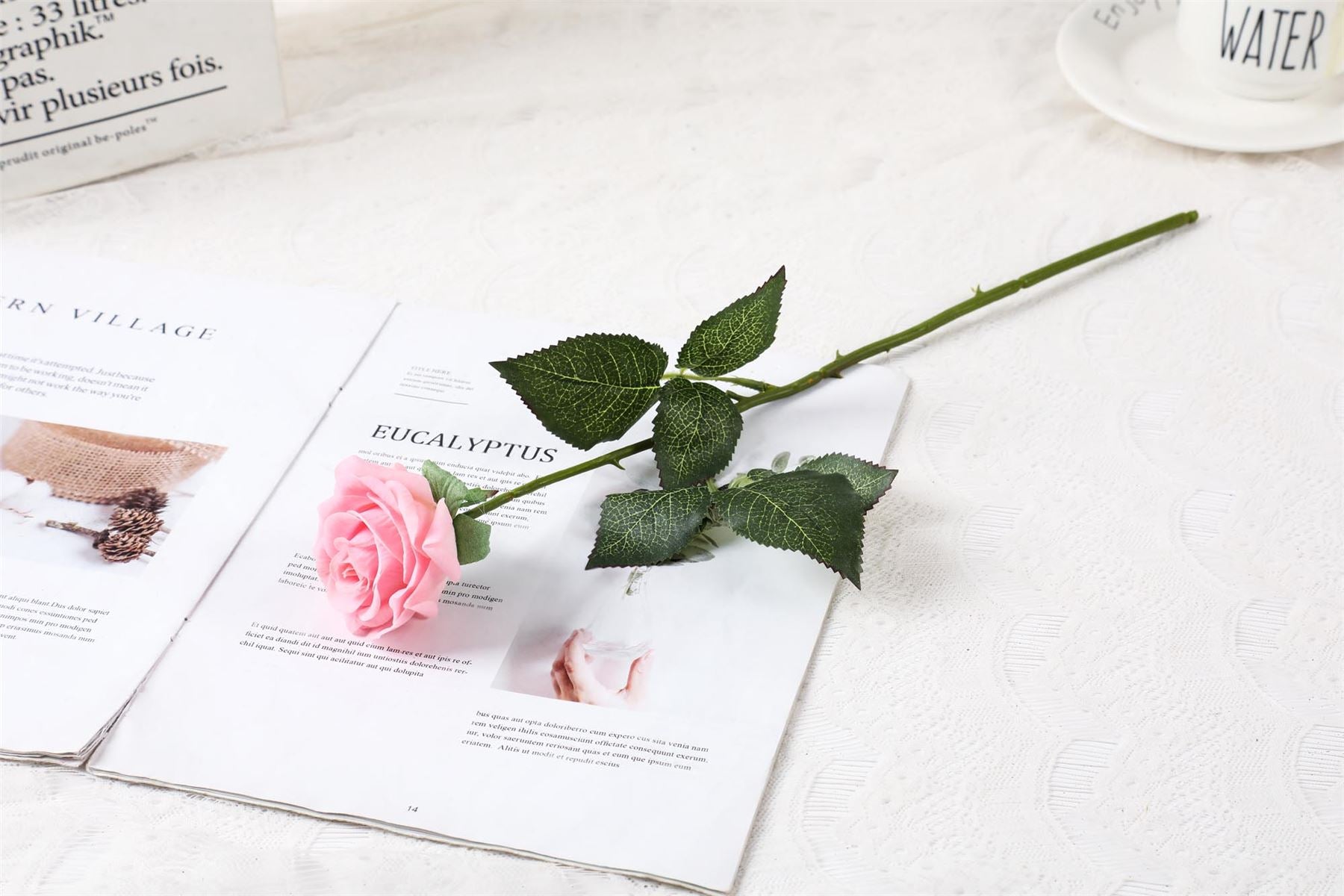 Deluxe Real Touch Open Artificial Roses