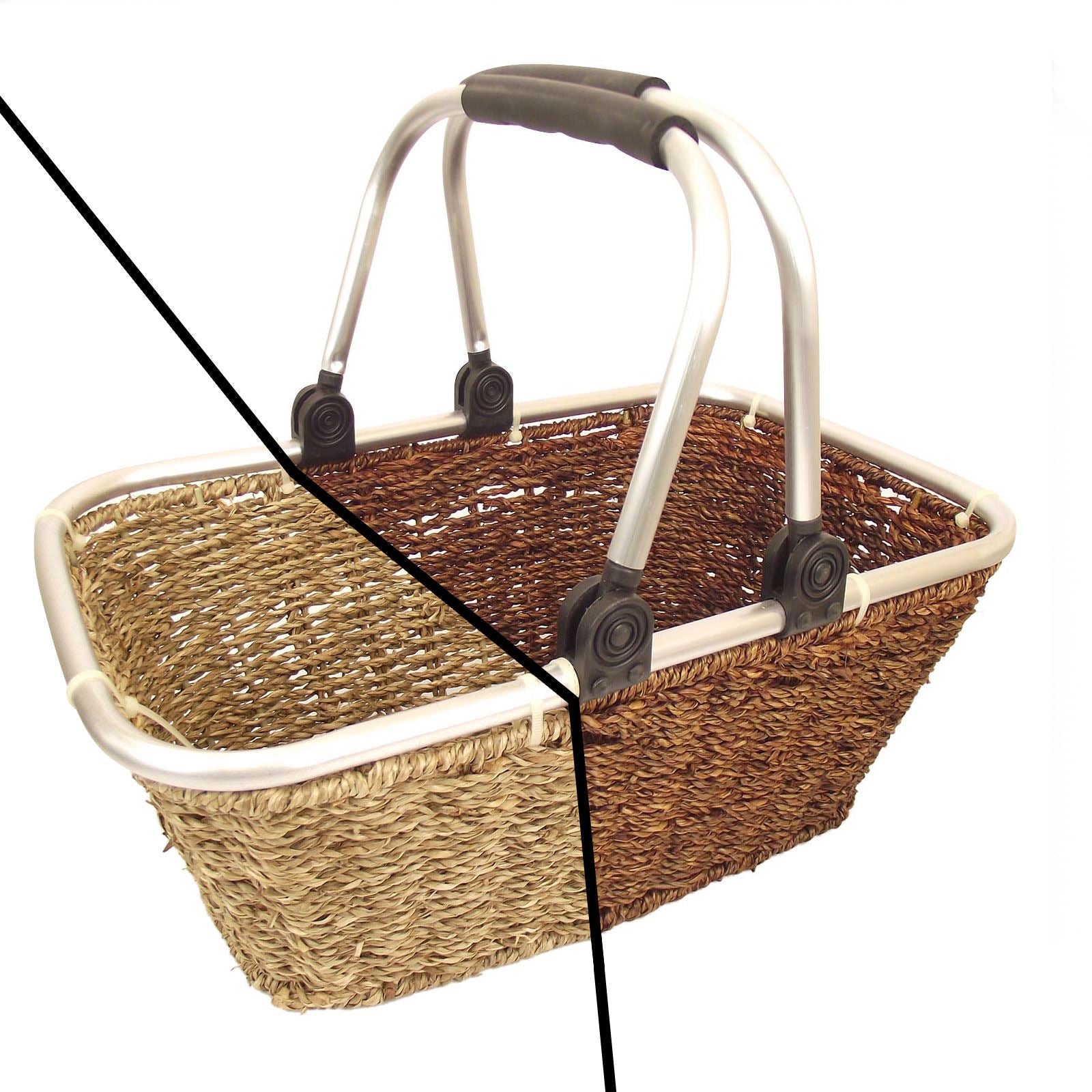 Extra Large Seagrass Shopping Basket with Metal Frame