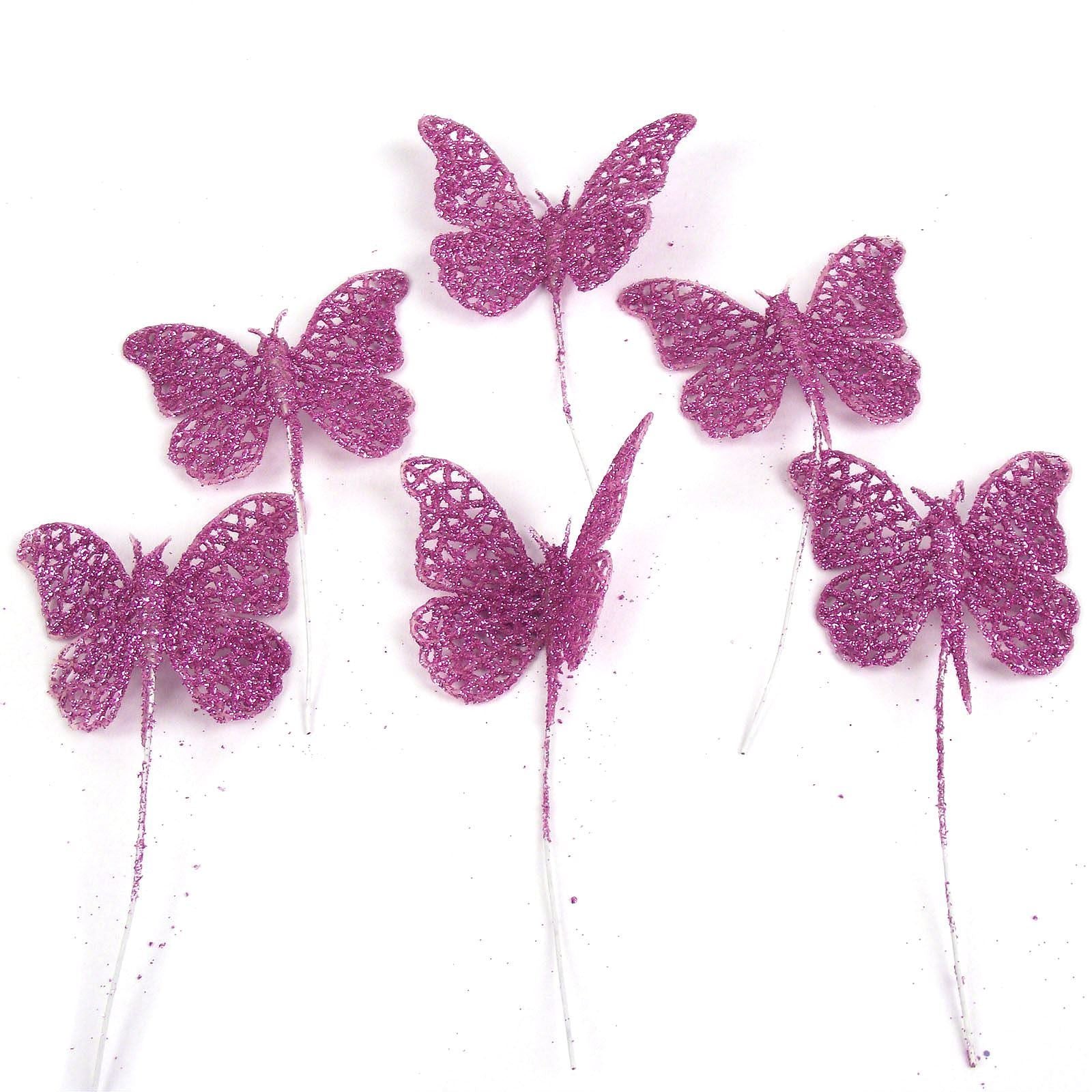 Full Glittered Butterfly Picks