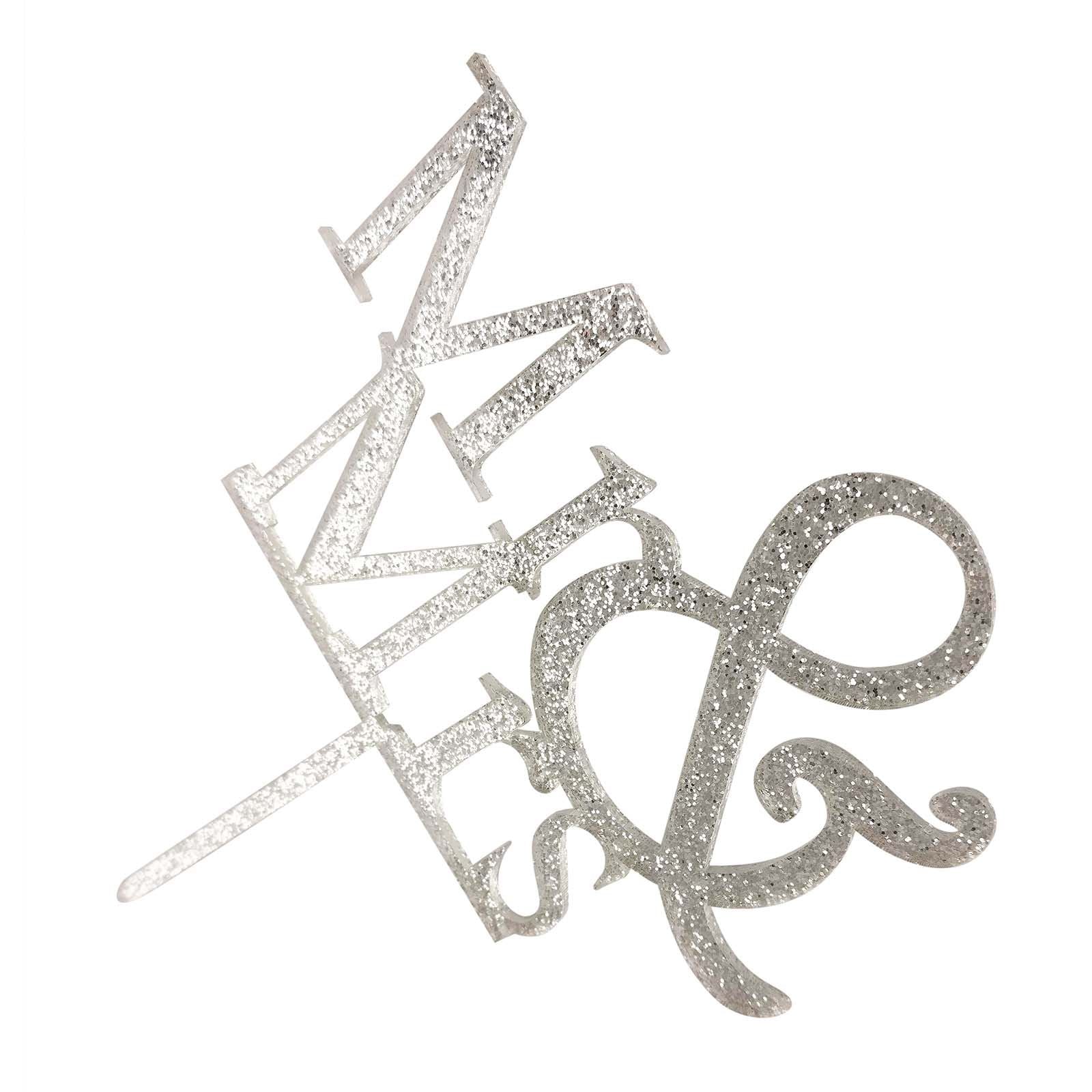 Acrylic Glitter Mr & Mrs Cake Topper
