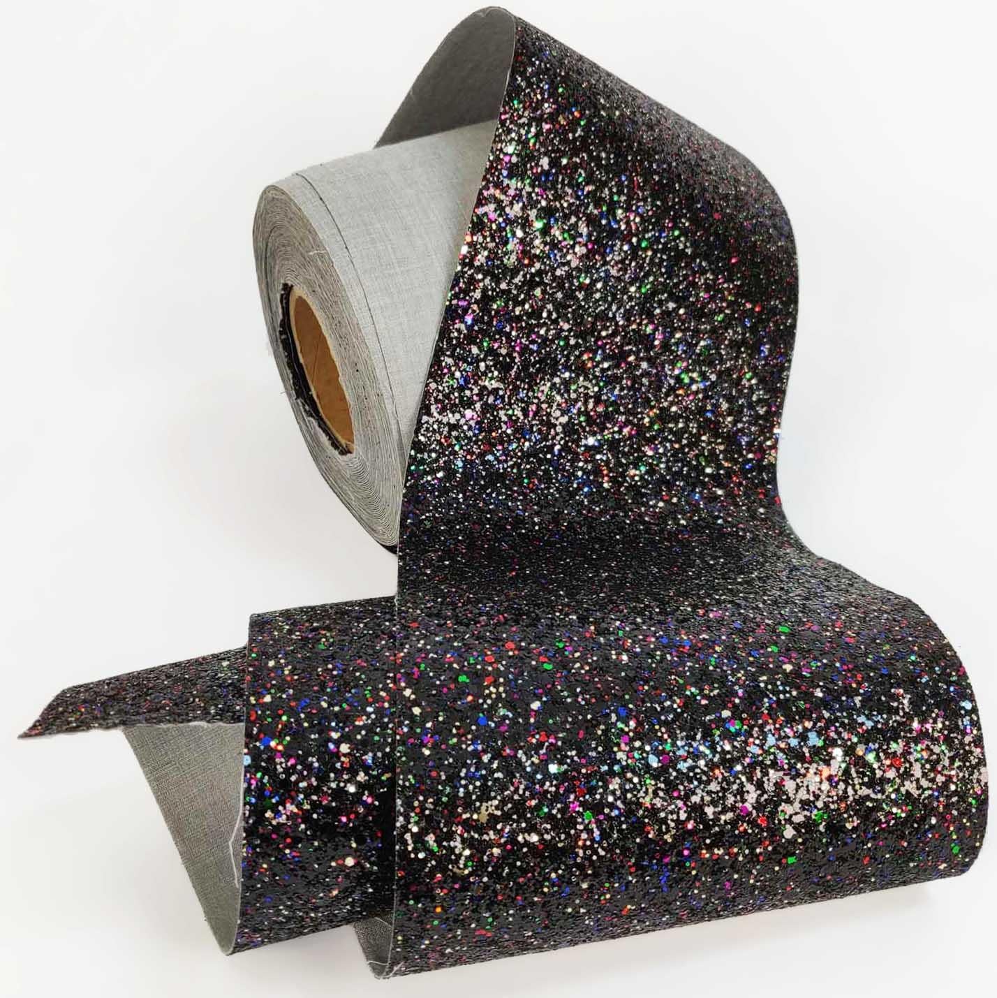 Chunky Glitter Fabric Wallpaper 16cm Borders