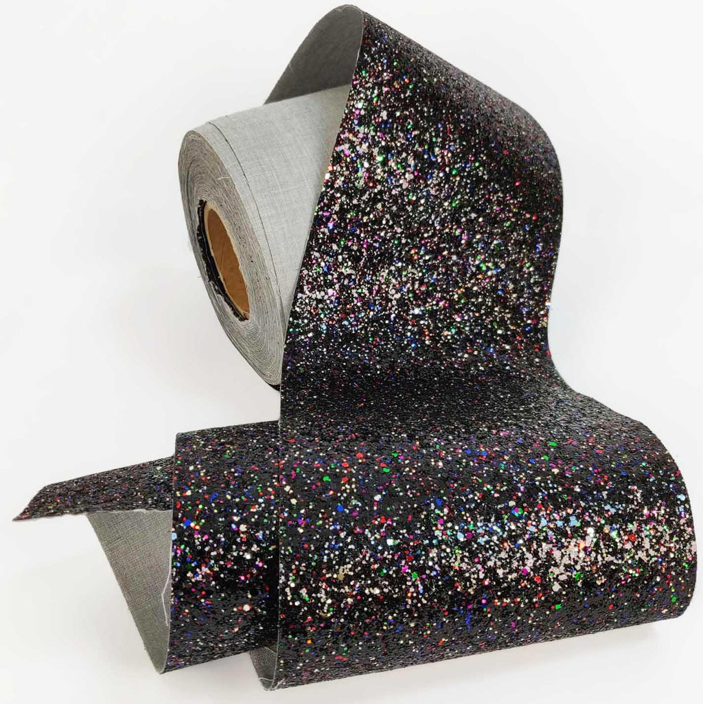 Chunky Glitter Fabric Wallpaper 16cm Borders