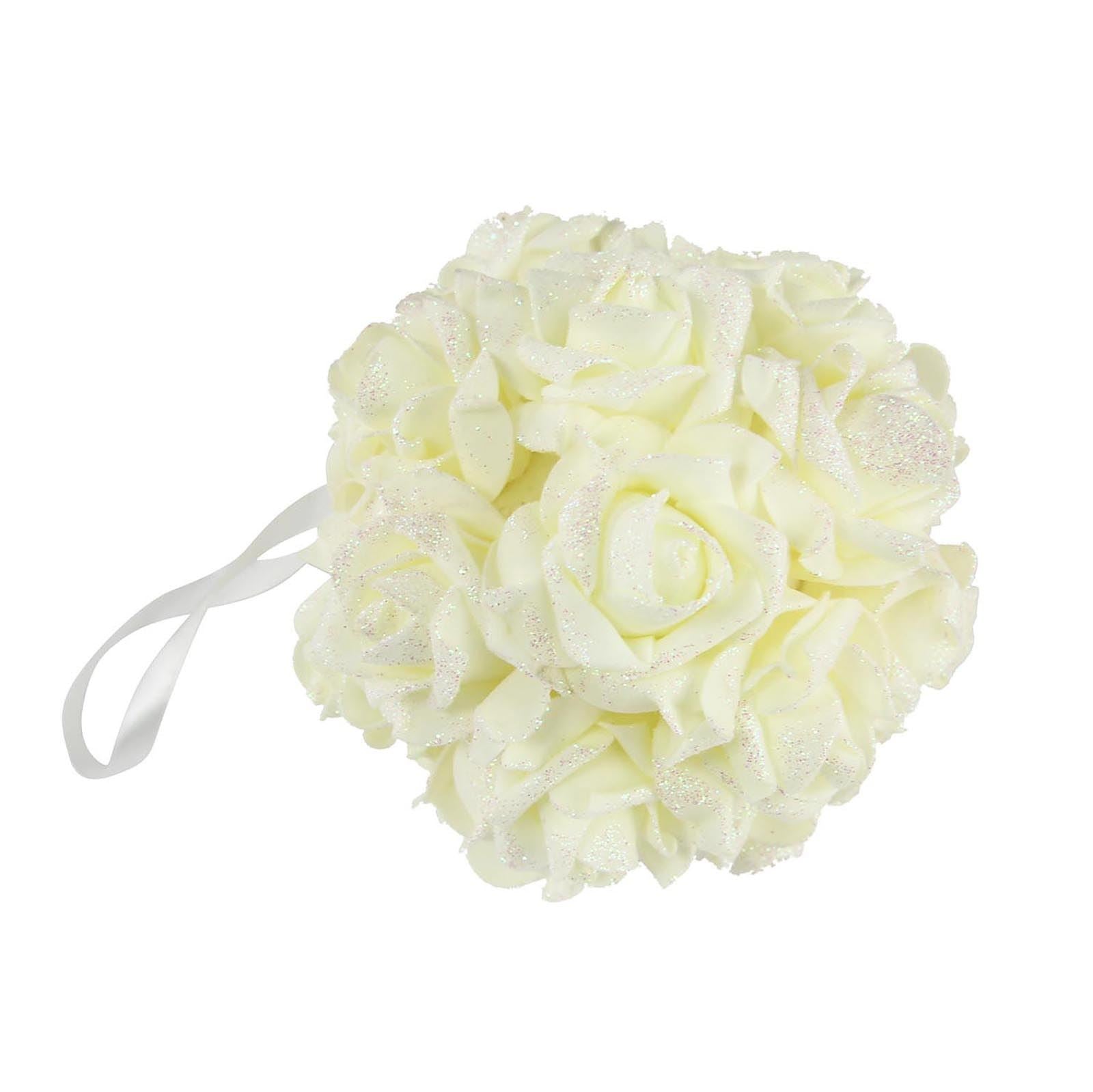 Small Glittered Foam Rose Pomander