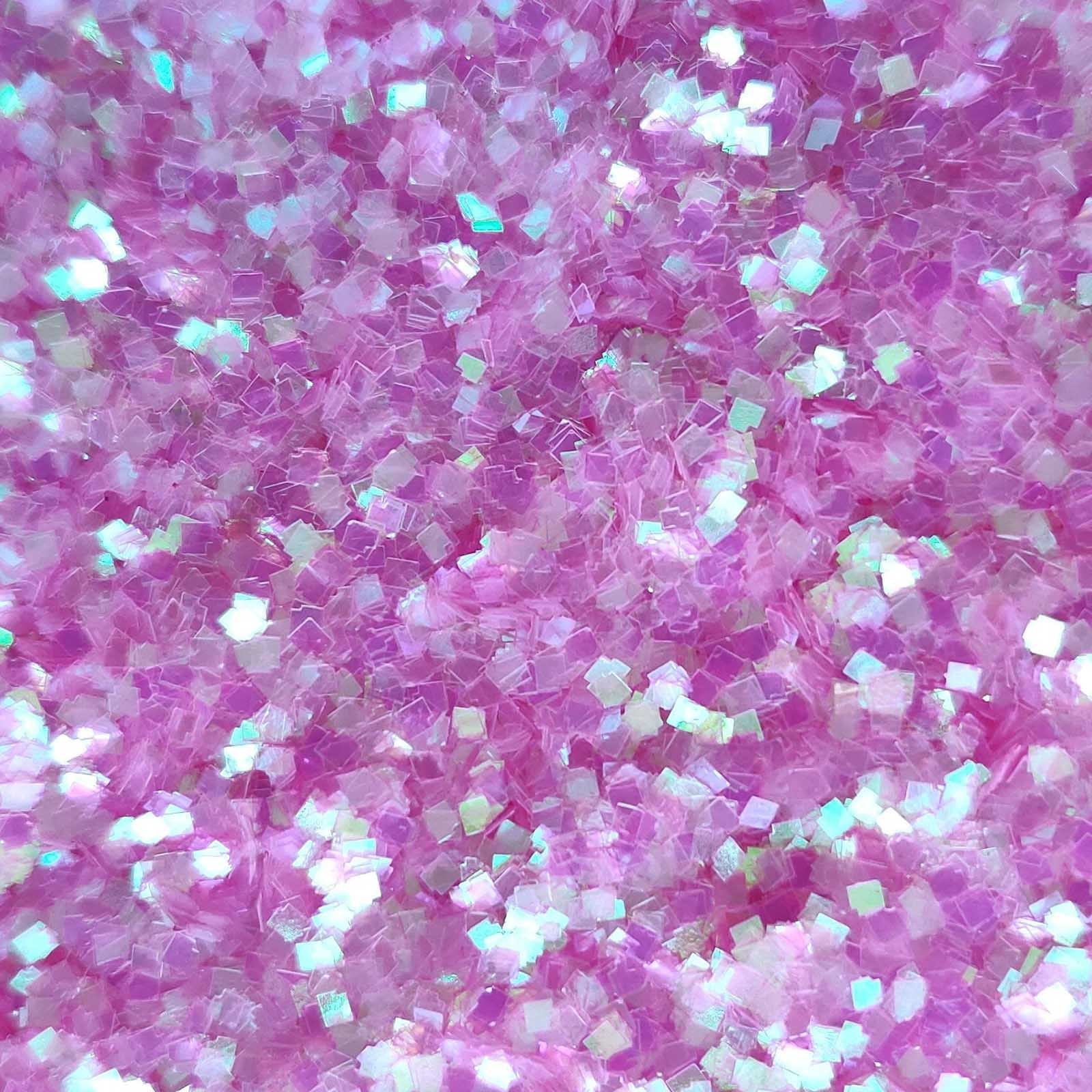 Glitter Elements - Iridescent Hot Pink - 1mm Square