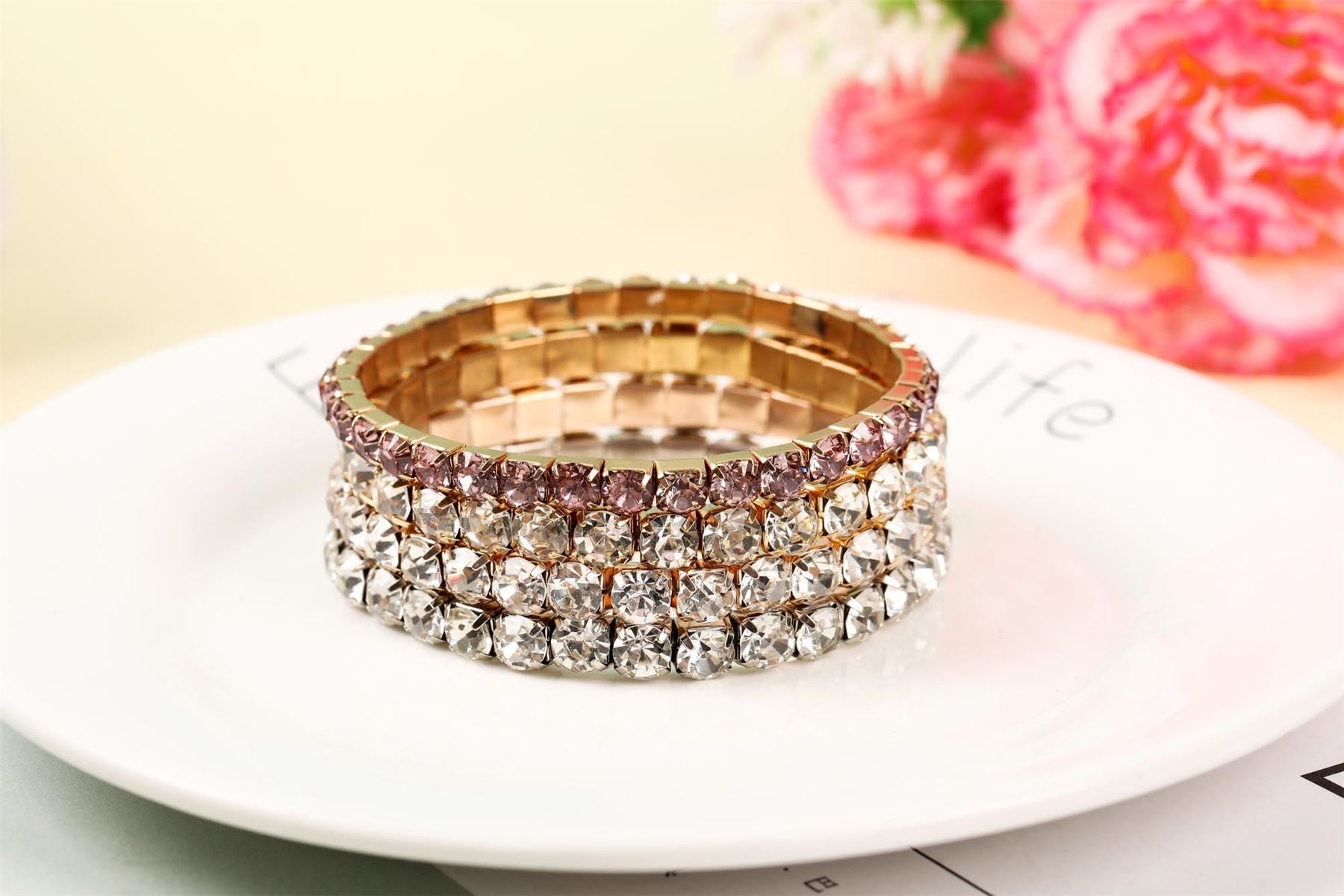 Elasticated Corsage Rhinestone Bracelet