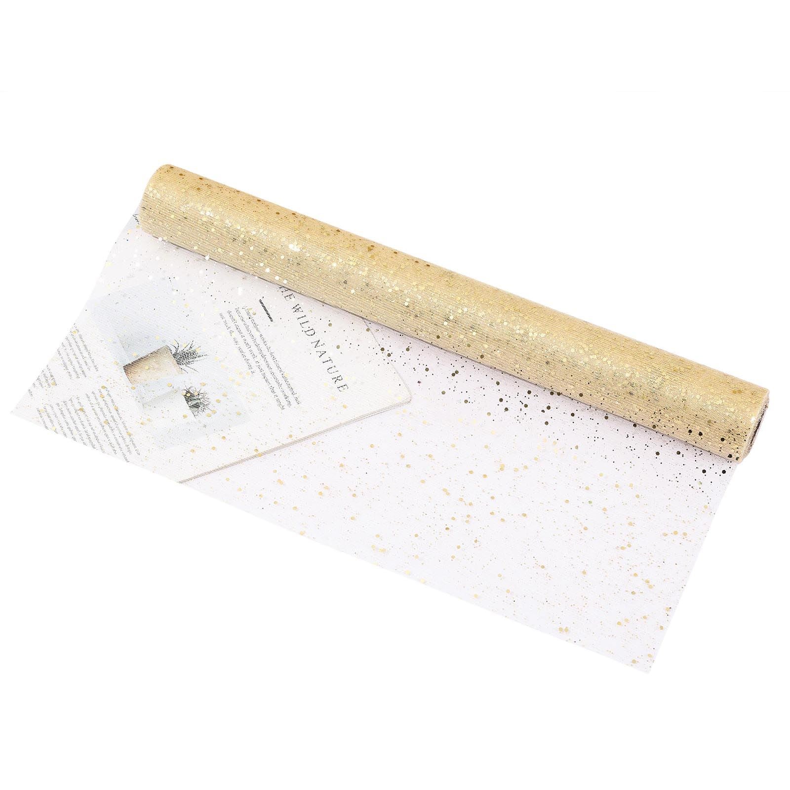 Glitter Sequin Studded Organza Mesh Fabric