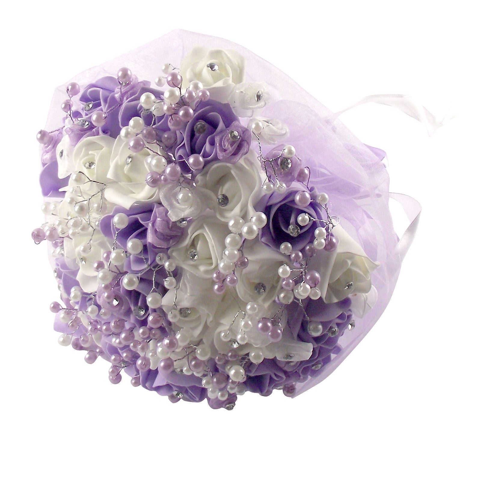 Rosebud, Diamante and Pearl Bridal Bouquet