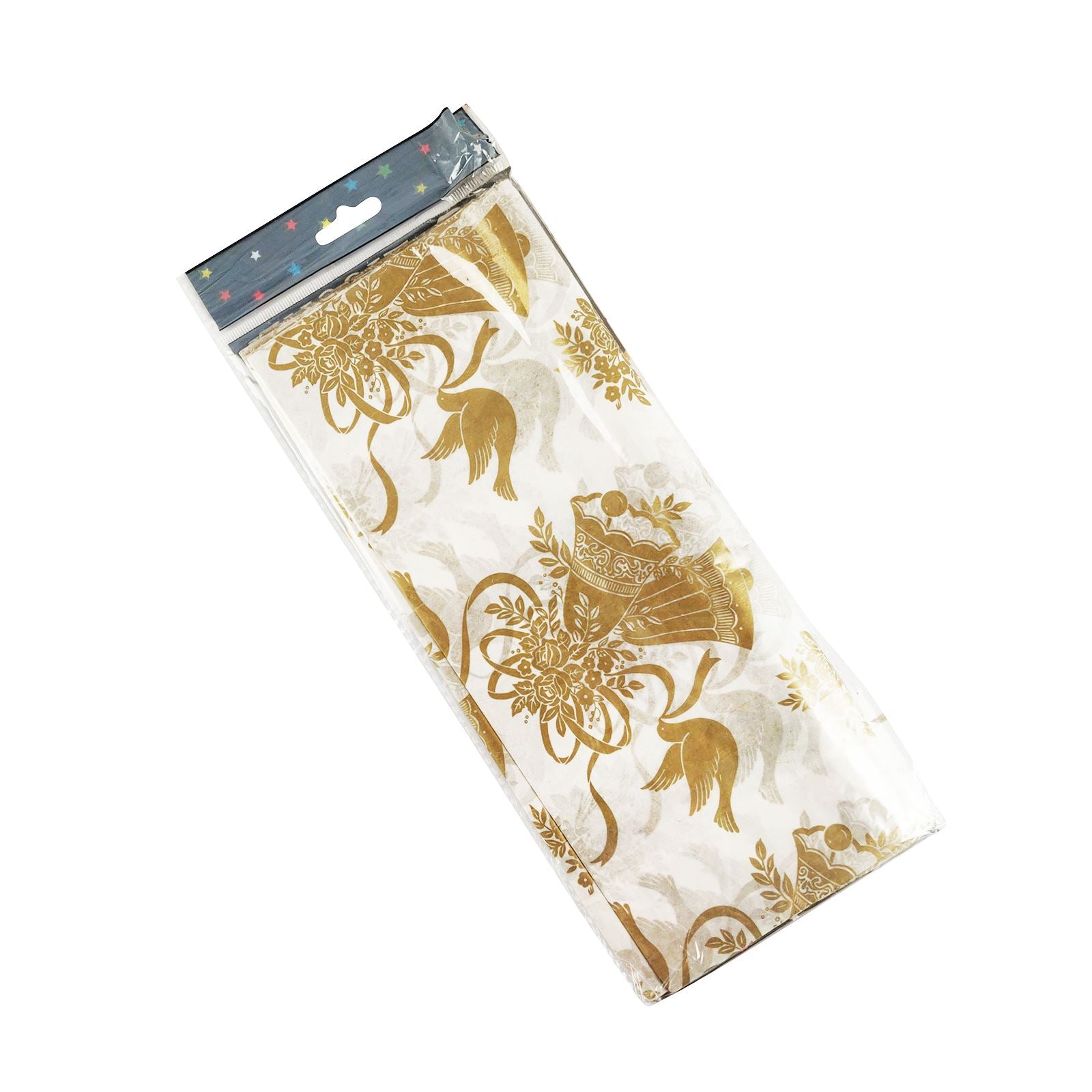 Pack of 20 Printed Metallic Tissue Paper