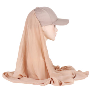Sports Hijab With Baseball Cap Integrated - Sun Visor Hat Scarf