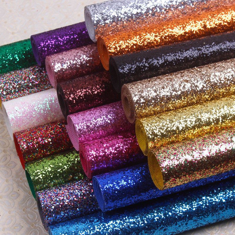 Chunky Glitter Fabric Wallpaper 16cm Borders