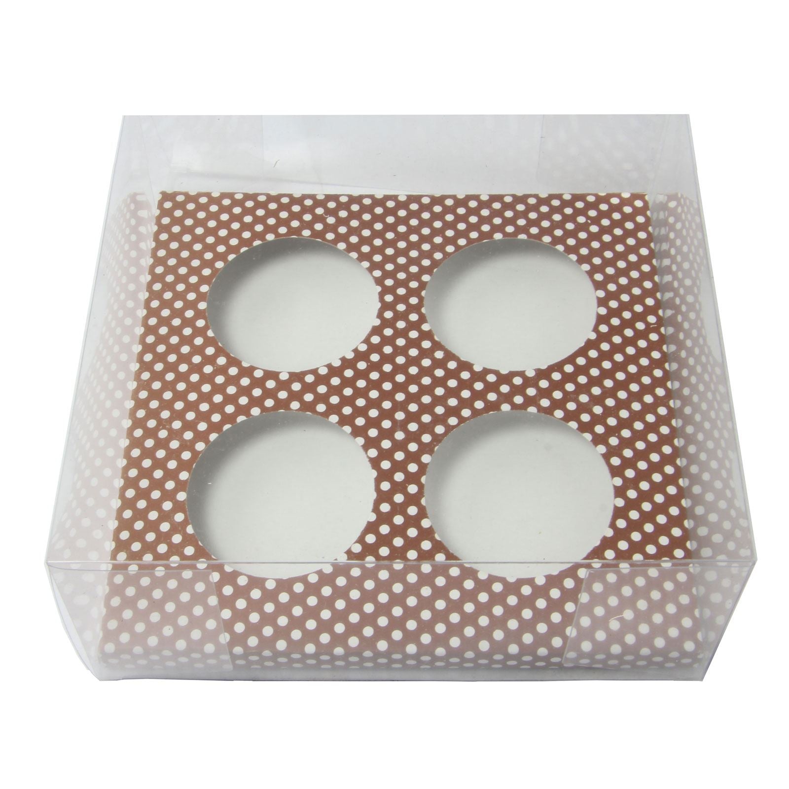 4 Hole Clear PVC Cupcake Boxes - CLEARANCE